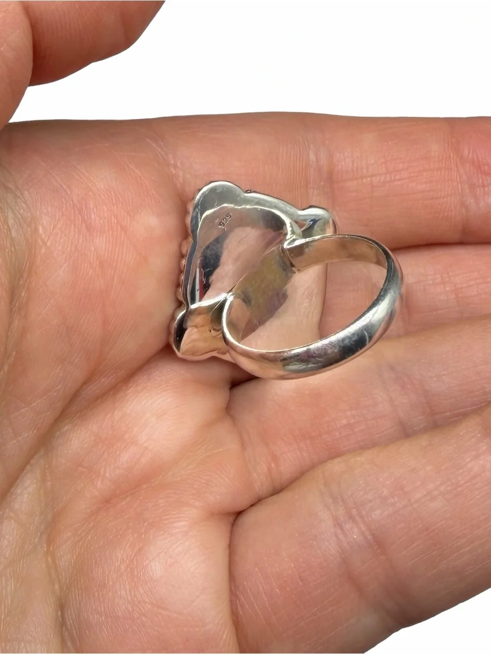 Aurora Fire Opal Ring Size 7 Solid 925 Sterling Silver Pink Aura Stone